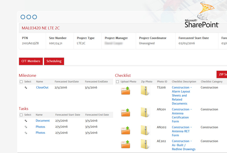 Mobile Integrated SharePoint Project Management Portal