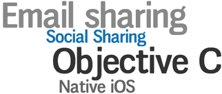 Native iOS, Objective C, Social Sharing, Email sharing